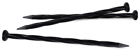 EasyFlex 8-Inch Nylon Spiral Landscape Edging Anchoring Spikes, 24 Count, Black