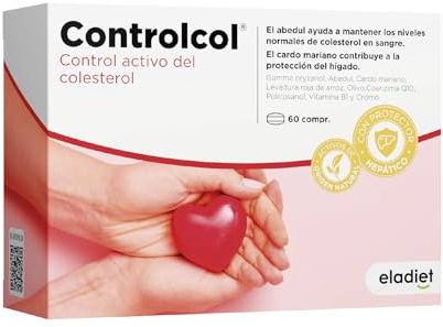 CONTROCOL a base de Levadura de Arroz Rojo - Reducir el Colesterol, Control de Trigliceridos y Protector del Hígado - Con Q10, Silimarina, Cardo Mariano, Policosanol, Cromo | 60 comprimidos ELADIET