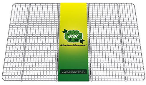 Stainless Steel Wire Cooling Rack-14x20-Ultra Heavy Duty, Commercial Grade, Extra Large-Cool Cookies, Cakes & Bread-Perfect for Baking Meat & Bacon-Fits 3/4 Big Sheet Pan-Oven & Dishwasher Safe