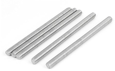 sourcing map 5 Stück Gewindestangen M10x150mm Edelstahl 304 Gewindestift Metrischem Vollgewinde Bar Gewindestäbe für Befestigung CNC-Werkzeugmaschinen 3D-Drucker Industrie Geräte