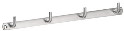 Metafranc Hakenleiste 310 mm - Edelstahl - 4 Haken - Neutrale Optik - Zur Wandmontage - Ideal für Badezimmer oder Küche / Handtuchleiste / Wand-Garderobe / Wandhaken / Handtuchhalter / 262141 Silber | Neutrale Optik – Zur Wandmontage – oder Küche – Handtuchleiste – Wand-Garderobe – Handtuchhalter – 4 Haken – Ideal oder Küche