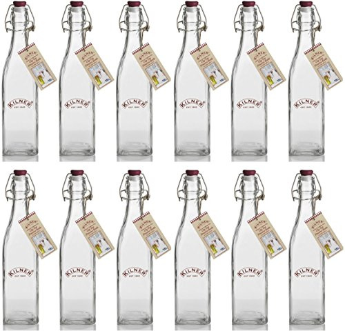 12 x Kilner Clip Top Glass Preserve Storage Bottle - 0.55 Litre