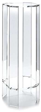 Tomasucci, Macetero Columna Milan Ornamentales, Estructura en Metacrilato Transparente, 2 Baldas, H60 x L20 x P20, Vaso Decorativo
