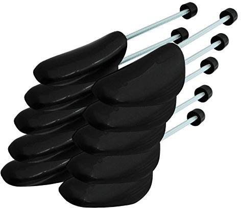 Incutex 5 Paia di Tendiscarpe Taglia variabile 38-44, Forma Scarpe in plastica da Uomo e da Donna, Allargascarpe Alberi di Scarpe per Scarpe da Ginnastica, Ballerine, Mocassini, Nero