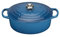 LE CREUSET Evolution Cocotte con Tapa, Ovalada, Todas Las Fuentes de Calor Incl. inducción, 3,2 l, Hierro Fundido, Azul(Marseille), 25 cm