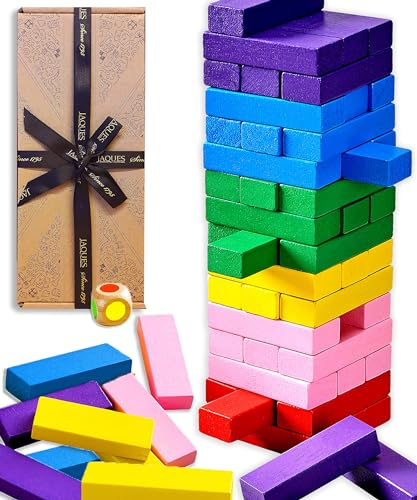 Jaques of London Colour Tumble Tower Game | Wooden Toys for 3 4 5 Year Old Girls & Boys | Wooden Games | Stacking Board Games for Kids