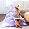 Butterfly Craze Stuffed Animal Storage Beanbag Chair Cover, Toddler Toy Organizer, Fill with Stuffed Animals for a Beanbag Floor Chair, Purple Polka Dots