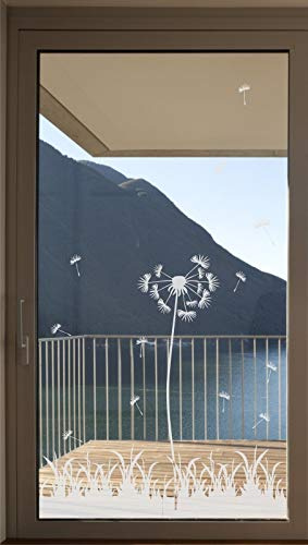 P3 Pusteblume Glasdekorfolie Glasdekor # Fensterfolie Folie # Größe nach Wahl # Fensterfolie Glasdekorfolie, Größe: 1 Pusteblume ca. 120cm hoch