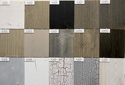 Peel & Stick Distressed Rustic Shiplap Real Wood Wall Plank or Panel - 15 Pieces - 5 x 6 Sample (Sample Pack-All 15 Designs)
