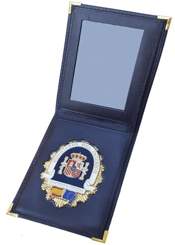 Tiendas LGP - Cartera Portaplaca de Piel- Seguridad Privada, Billetera, Color Negro