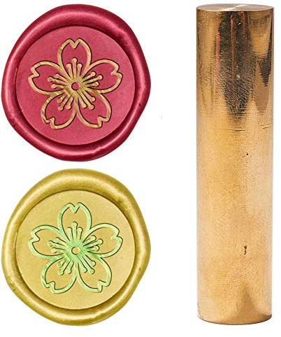 craspire Wachssiegel Stempel Kirschblüte, Versiegeln von Wachsstempeln Blume Mini Messing Stamp Gun Wachssiegel 15mm Für Umschlag Einladung Hochzeit Verschönerung Flasche Dekoration Geschenkkarte