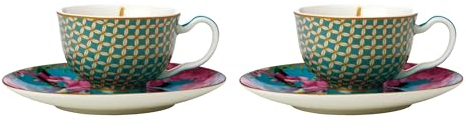 Maxwell & Williams HV0168 Espresso-Tasse - Set 4 tlg - 85 ml - Porzellan - TC Silk Road, in Geschenkbox - Blau