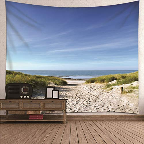 Bishilin Tapisserie Wandteppich 200X200CM, Wandbehang Wohnzimmer Himmel Meer Strand Wandtuch Wandteppich für Schlafzimmer Wohnzimmer Deko