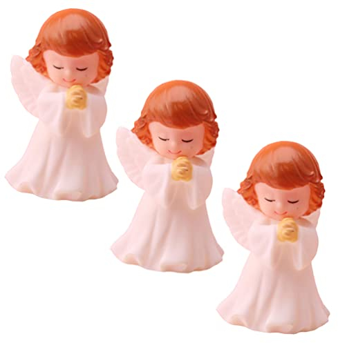 STOBOK 3stücke Betende Engel Statue Aus Harz Weiße Engel Figur Ornament Für Wohndekor Dekor Flacher Boden Für Stabilität Dem Schreibtisch