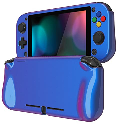 playvital Coque pour Switch Lite Cover Joycon-Caméléon Bleu Violet | Accessoire Protection pour Nintendo Switch Lite avec Capuchon Joystick & Protecteur d'Écran Verre Trempé & ZealProtect Bouton