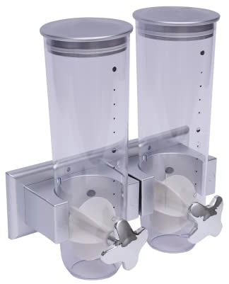 DiLiBee Dispensador de cereales para pared, dispensador de cereales doble, dispensador de cereales, dispensador de gran capacidad