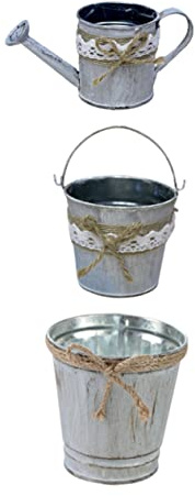 3 Pz Secchio Di Fiori Di Latta Retrò Cesto Per Fioriera in Metallo Portafiori in Ferro Piccolo Annaffiatoio Vasi Decorativi Da Fiori in Metallo Arredamento Mazzo Ferro Da Stiro Fiori Secchi