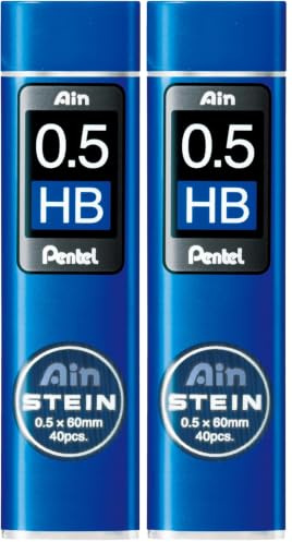 Pentel C275-HBO AIN STEIN Feinmine, 0.5 mm, Härtegrad HB, 40 Minen (Packung mit 2)