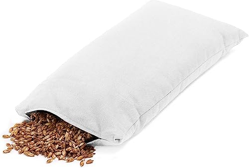 GIRAFFENLAND Bio-Dinkelspelzkissen 40x20cm mit Reißverschluss, 20 x 40 cm Köper-Baumwolle weiß - mit Bio Dinkelspelz