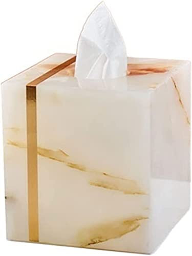 NSTVVEE Taschentuchspenderbox, Exquisite Taschentuchbox aus Marmor, Moderne minimalistische, leichte, luxuriöse Pumppapierbox, Taschentuchboxhalter für Wohnzimmer, Arbeitszimmer, Büro, Kos