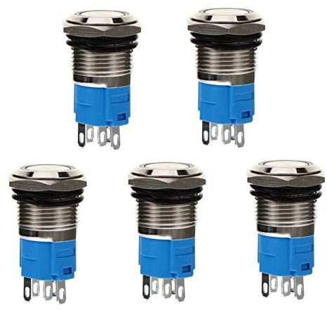 iplusmile 5stücke Druckknopf Mit Led-ring Rostfrei Silberlegierung Für Auto Lkw Boot