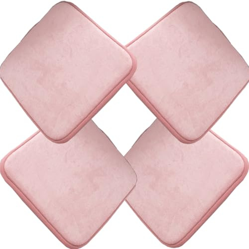SDNAM Stuhlkissen 1,2,4er Set, Sitzkissen Sitzkissen rutschfeste Stuhlpolster für Indoor und Outdoor Dicke Polsterung Bodenkissen(Pink,4pcs 40X40cm)