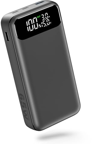A ADDTOP Power Bank 20000mAh - 65W Laptop Schnellladen PowerBank - PD3.0 QC4.0 Externe Handyakkus Klein Tragbares Ladegerät mit 2 USB C In/Output LED Display für Phone Tablet