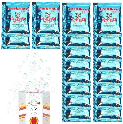 Seifenblasenmaschinenflüssigkeit, Nachfüllpackung für Seifenblasenlösung, 20 Stück Nachfüllkonzentrat-Blasenlösung, 10 ml tragbare Seifenblasenflüssigkeiten für Seifenblasenmaschine, Ostergeschenke,