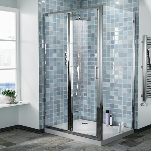 Bi-Fold Folding 700 mm Glass Door with Frameless 900 mm Side Panel