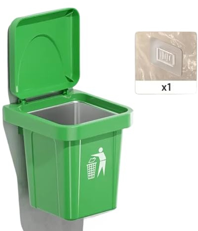 Dusarls Edelstahl Mini Aschenbecher mit Deckel, wandhängender Mülleimer geformter Aschenbecher, kleiner Mülleimer für Auto, stanzfreie Wand Aschenbecher für Schlafzimmer Büro