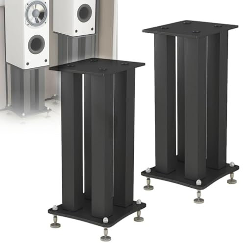 Bodenstehender Lautsprecherständer, HiFi-Audioständer, universelle Lautsprechergestelle mit reduzierter Vibration, für optionale Sandfüll-Abstimmung, besseren Ton,30cm(113/4in) Tall