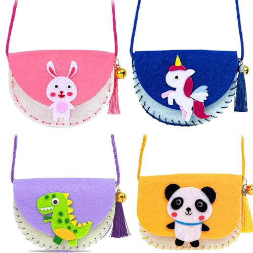 4 Stück Nähset Kinder, Nähspass für Kinder, Nähset für Kinder, Kinder Nähset, Nähset Kinder Nähmaschine, Nähen Kinder, Kindernähmaschine, Näh Set Kinder DIY Kreativ Geschenk für Kinder
