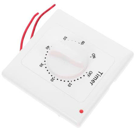 DOITOOL Weißer Zeitschaltuhr Schalter aus Abs mit Mehreren Zeiteinstellungen für Innenbeleuchtung und Ventilatoren Vielseitig Einsetzbar und Einfach zu Bedienen