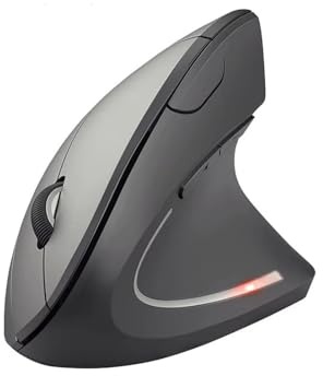 Générique Souris Ergonomique Verticale sans Fil, silencieuse, 6 Touches, 2.4GHz, Récepteur USB, 1600 DPI, Prévention Canal carpien, Noir