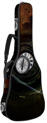 Eslifey Tasche für Akustikgitarre, Braun, Löwenkopf, Tierkönig, Farbe, verstellbarer Schultergurt, Gitarrenkoffer, Gigbag 101,6 cm, 104,7 cm, 106,7 cm, Mehrfarbig 4, 42.9x16.9x4.7 in,