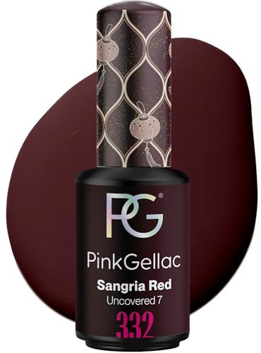 Pink Gellac Gel Nagellack UV - 332 Sangria Red 8 ml - Gelnagellack für UV Lampe - Rot - Einfache Anwendung Nail Polish für 14 Tage Salonqualität - Veganer Gellack Made in Holland