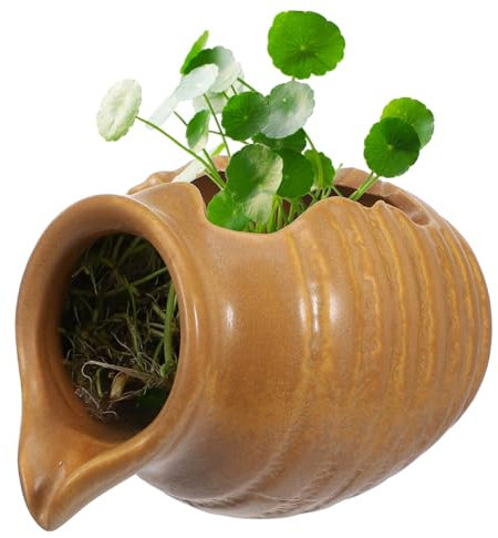 Toyvian Ceramic Water Circulation Fountain Jar Decorative Hydroponic Planter for Use Landscape Waterfall Jug Elegant Garden Decor for Relaxation and Aesthetic