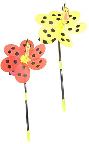 Toyvian 2pièces Moulin à Vent Décoratif pour Garçon Fille Jouet Extérieur pour Pelouse Moulins à Vent De Jardin