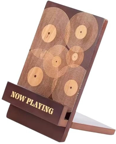 Luwecf Soporte para vinilos, estante para accesorios de vinilo, soporte de madera para discos de vinilo para entusiastas de LP