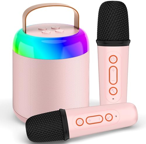 Karaoke Machine for Kids with 2 Microphones, Portable Kids Karaoke Machines for Girls with LED Party Lights,Girls Toys Birthday Gifts for Kids Age 14-18