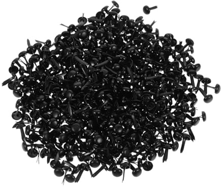 HAPINARY 500 Stück Kleiner Brads Rundkopfklammern aus Eisen Schwarz 4,5x8mm für Scrapbooking Papierbasteln Selbstgemacht Projekte