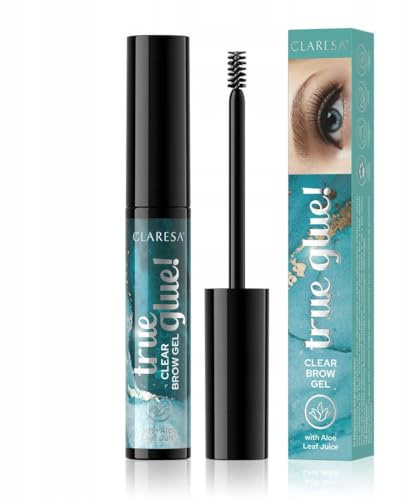 Claresa Gel para cejas Lamination 01 True Glue transparente, gel vegano de larga duración con aloe vera y pantenol, gel transparente para cejas perfectas