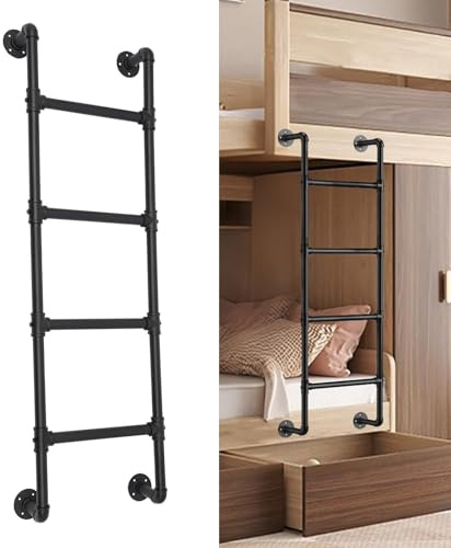 ZENSTYW Escalera De Metal De Pared para Loft De Casa, Escalera De Litera para Interiores,Escalera De Escape para Ventanas De Alta Resistencia,para Dormitorio,Biblioteca(135cm/53in)