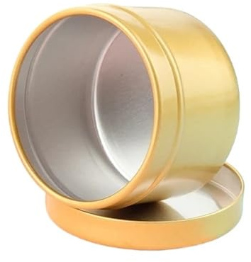 IKFGTJRE Ljusglas, ljusbehållare, 20/100 stycken, 50 ml tomma runda aluminiumburkar, låda, g ansiktskrämbehållare med lock, behållare, glas (guld, 60 st)