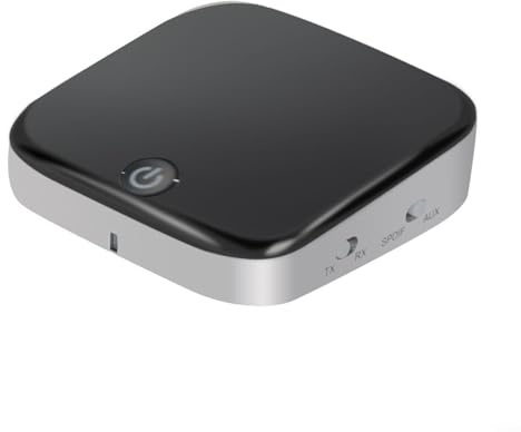 Puupaa Adaptateur audio BT 5.0 avec émetteur et récepteur pour sortie optique AUX SPDIF, streaming sans fil 2 en 1 vers deux appareils pour casque et haut-parleur