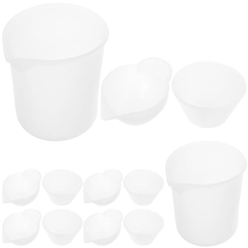AKOOSY Set 12 Pezzi Strumenti per Miscelazione Resina Epossidica Silicone, Tazze e Misurini Graduati per Fai da Te Artistico, Kit Versatile per Creazioni Artigianali e Riutilizzabile