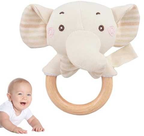 Plüsch-Babyrassel – Tierrassel für Kleinkinder, sensorisches Spielzeug in Elefanten-, Kaninchen- und Löwenform, pädagogischer Greifling für und Mädchen, interne Glockenspiel-Hardware, h