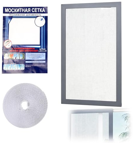 Mosquitera para ventanas 130 * 150cm, protección contra insectos, montaje sin taladrar ni atornillar, compatible con persianas, fácil instalación, Sin marco de ventana