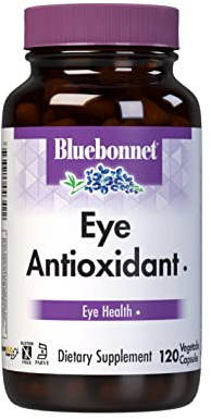 Bluebonnet Eye Antioxidant Lutein & Zeaxanthin Supplement - Vitamin A, Taurine, Zinc, Bilberry Extract Herbal Supplements - Non-GMO, Gluten-Free Eye Care for Women & Men - 120 Vegetable Capsules