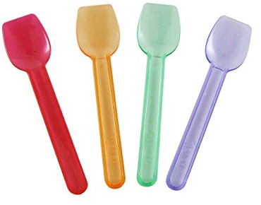 Karat U2400 (Rainbow) 3.7 PS Disposable Gelato Spoon, Rainbow (Pack of 2000)